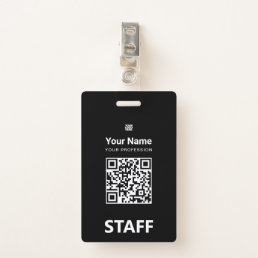 Total black Employee Qr Code, Bar Code, Logo, Name Badge