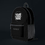 Total black | Personalized Corporate Logo and Text Printed Backpack<br><div class="desc">Total black | Personalized Corporate Logo and Text Modern Business Printed Backpack</div>