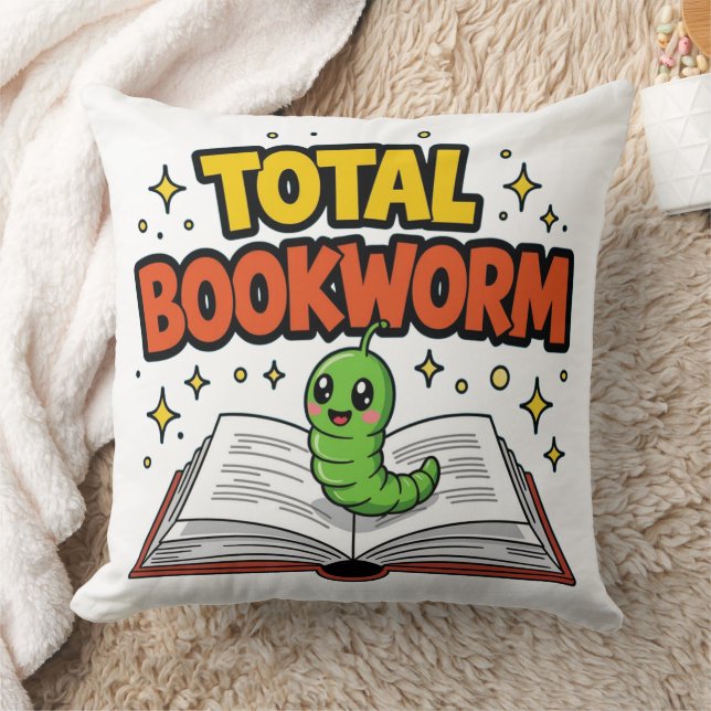 Total Bookworm Throw Pillow (Blanket)