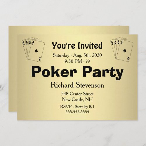 Total Custom Text Poker Party Invitation