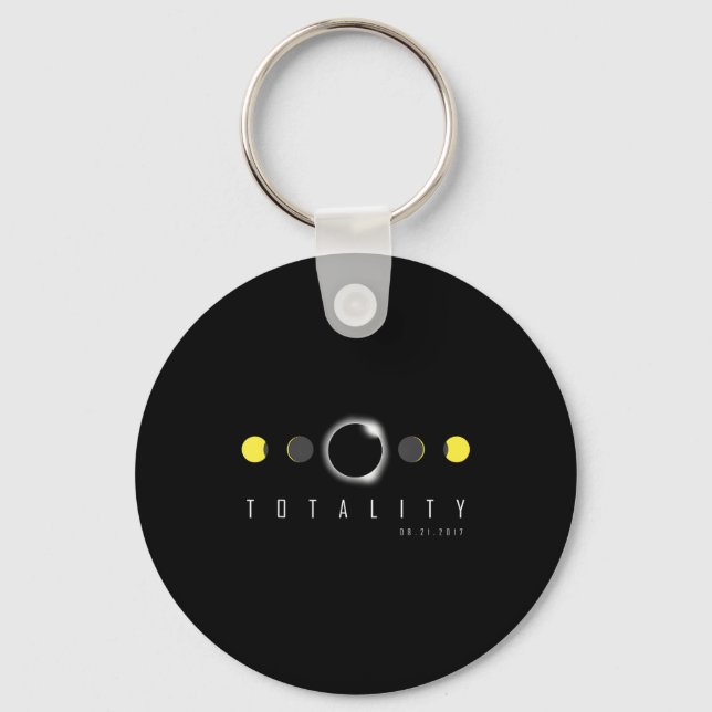 Total Eclipse 2017 Solar Eclipse Illustration Keychain (Front)