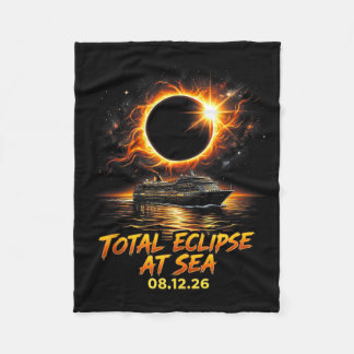 Total Eclipse At Sea 08 12 26 Solar Totality Fleece Blanket