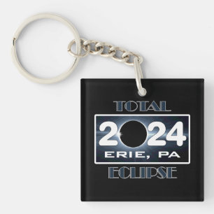 Total Eclipse Erie PA 2024 Path of Totality Keychain