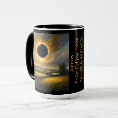 Total Eclipse of The Sun GPS Coordinates Name Mug