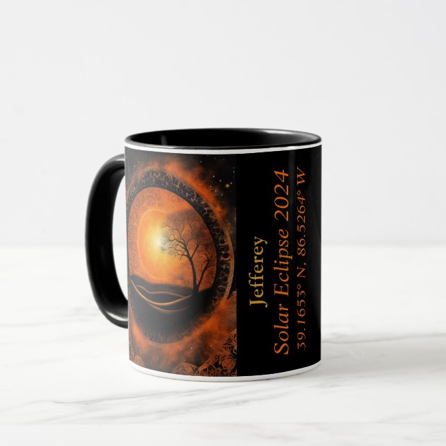 Total Eclipse of The Sun GPS Coordinates Name Mug (Front Left)