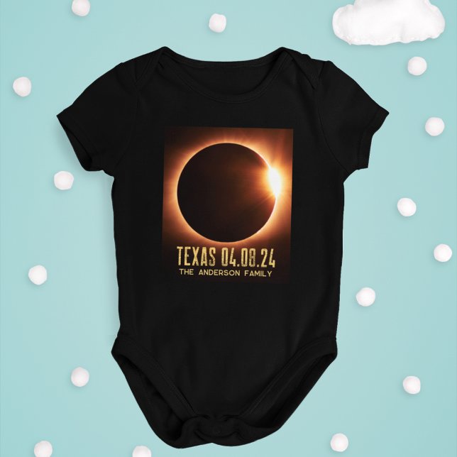 Total Eclipse Texas 2024 Personalized Baby Bodysuit (Creator Uploaded)