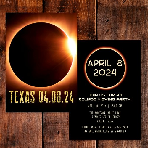 Total Eclipse Texas 2024 Personalized Invitation