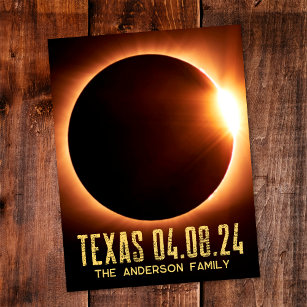 Total Eclipse Texas 2024 Personalized Postcard