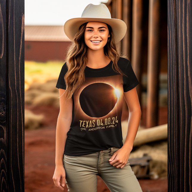 Total Eclipse Texas 2024 Personalized T-Shirt (Creator Uploaded)