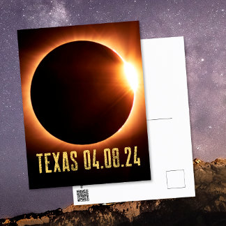 Total Eclipse Texas 2024 Totality Solar Eclipse Postcard