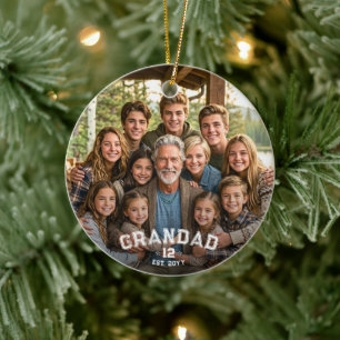 Total Grands Photo Varsity Grandad Est Year Legacy Ceramic Ornament