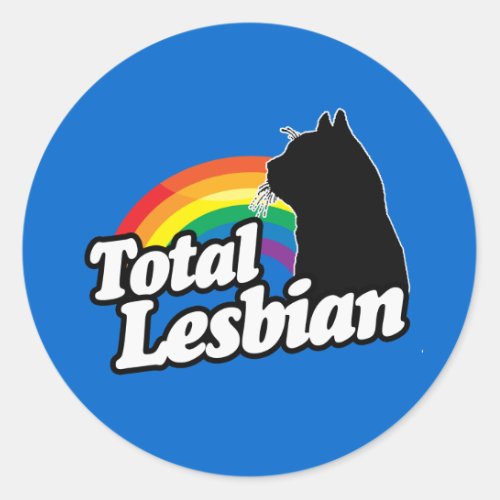 TOTAL LESBIAN CAT _png Classic Round Sticker