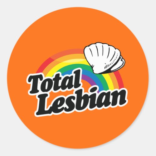 TOTAL LESBIAN CLAM _ WHITE _png Classic Round Sticker