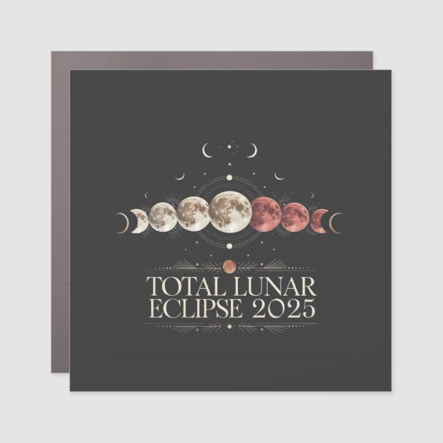 Total Lunar Eclipse 2025 Astronomy Northwest USA  Car Magnet (Front)
