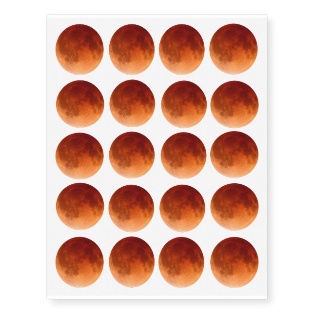 Total Lunar Eclipse Blood Moon Temporary Tattoo (Front)