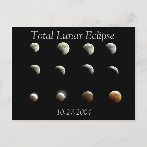 Total Lunar Eclipse Photo Postcard