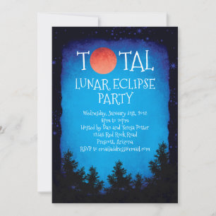 Total Lunar Eclipse Red Moon Party Invitation