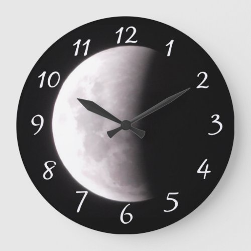 Total Lunar Ecslipse Full Moon Photo Large Clock