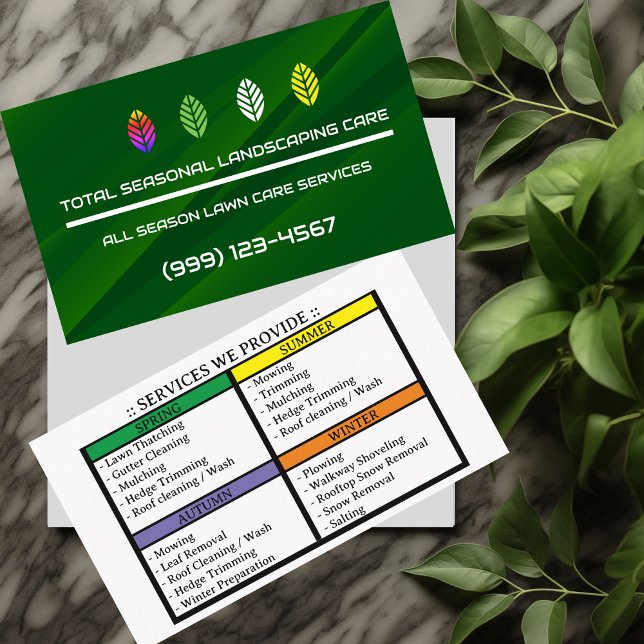 Total Seasonal Landscaping Care Business Card (Creator Uploaded)
