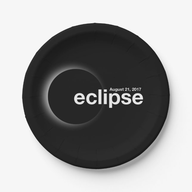 Total Solar 2017 Eclipse Paper Plates (Front)
