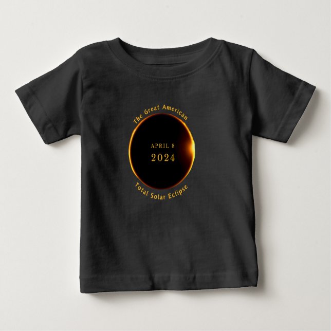 Total solar eclips 2024 baby T-Shirt (Front)