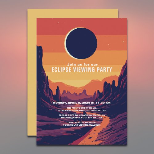Total Solar Eclipse 04082024 Scenic Viewing Party Invitation