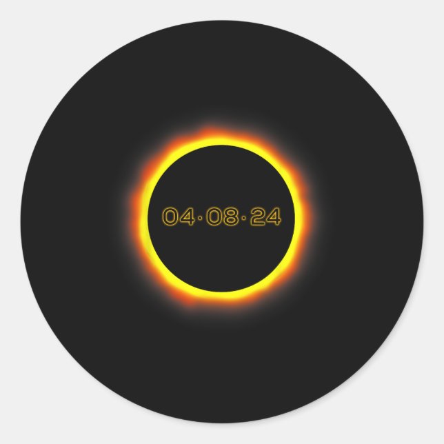 Total Solar Eclipse 04.08.2024 Totality 1 Classic Round Sticker (Front)