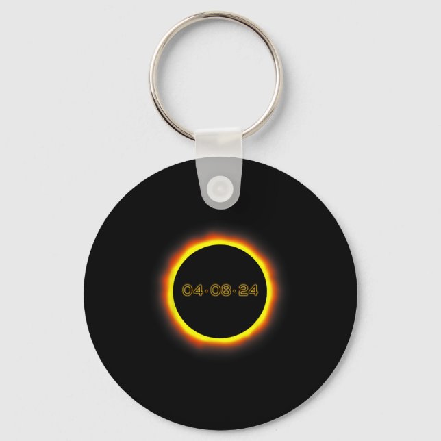 Total Solar Eclipse 04.08.2024 Totality 1 Keychain (Front)