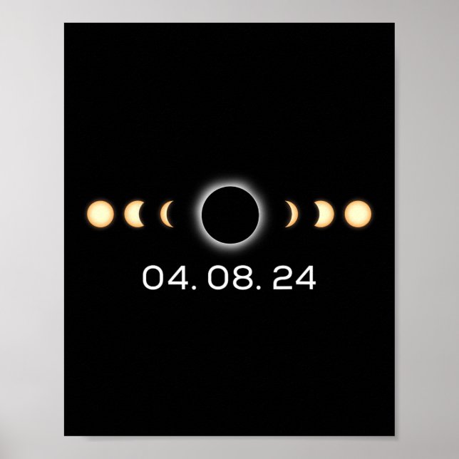 Total Solar Eclipse 04. 08. 2024 Totality Phases  Poster (Front)