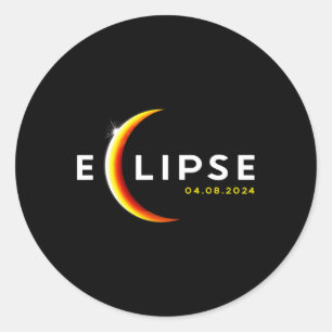 Total Solar Eclipse 04.08.24 April 8 2024 Eclipse  Classic Round Sticker