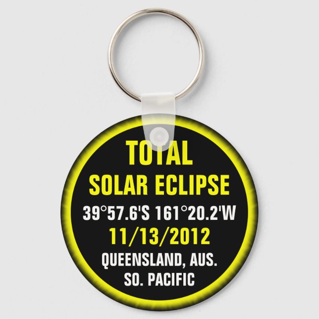 Total Solar Eclipse 11/13/2012 Keychain (Front)