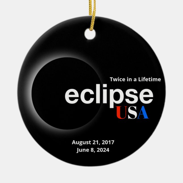 Total Solar Eclipse 2017  2024  Ceramic Ornament (Front)