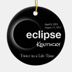 Total Solar Eclipse 2017 2024 - kentucky Ceramic Ornament