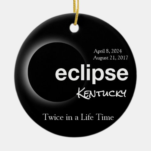 Total Solar Eclipse 2017 2024 _ kentucky Ceramic Ornament