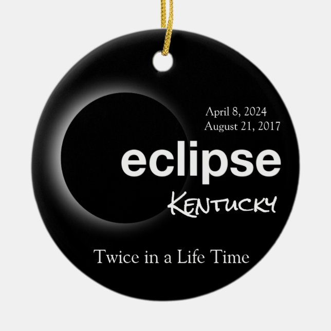 Total Solar Eclipse 2017 2024 - kentucky Ceramic Ornament (Front)
