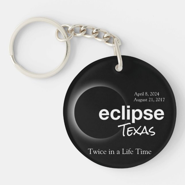 Total Solar Eclipse 2017 2024 - Texas Keychain (Front)