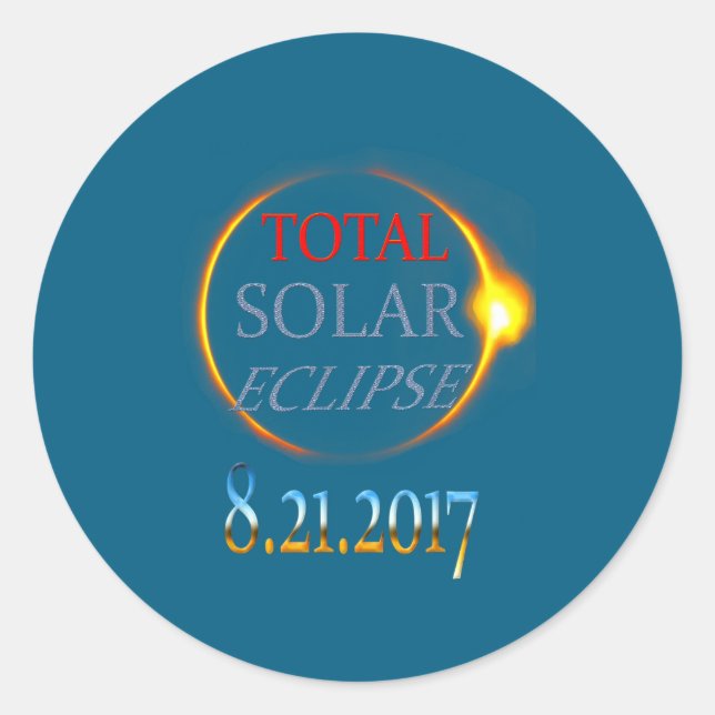 Total Solar Eclipse 2017 Classic Round Sticker (Front)