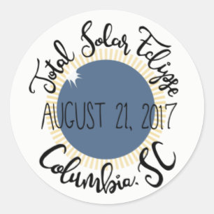 Total Solar Eclipse 2017 Columbia SC Round Sticker