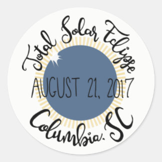 Total Solar Eclipse 2017 Columbia SC Round Sticker