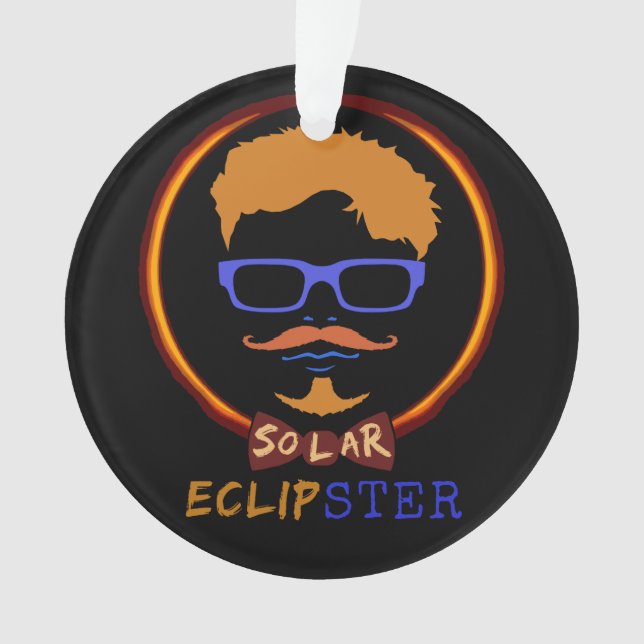 Total Solar Eclipse 2017 Funny Hipster Custom Text Ornament (Front)