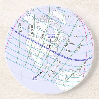 Total Solar Eclipse 2017 Global Path Coaster by GigaPacket at Zazzle