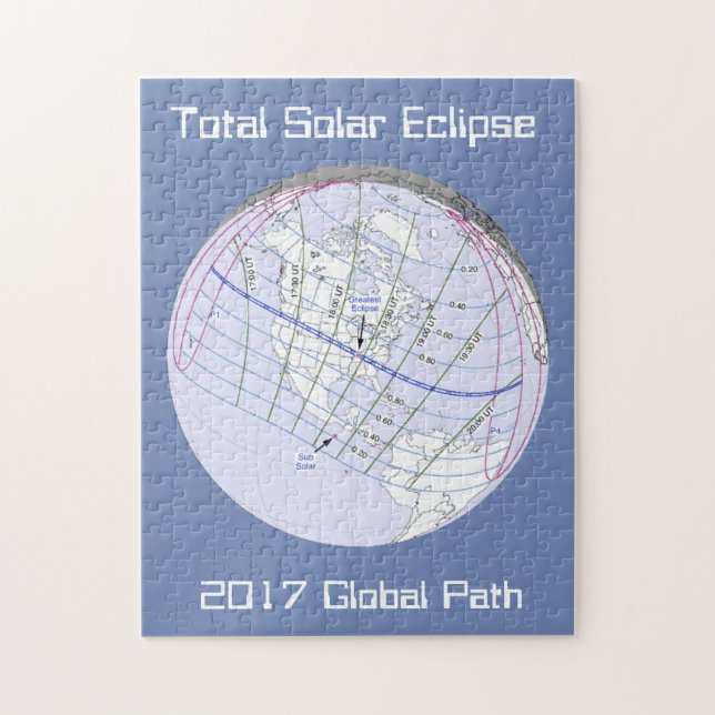 Total Solar Eclipse 2017 Global Path Jigsaw Puzzle (Vertical)
