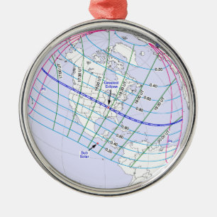 Total Solar Eclipse 2017 Global Path Metal Ornament