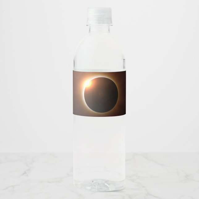 Total Solar Eclipse 2017 Global Path Water Bottle Label (Front)