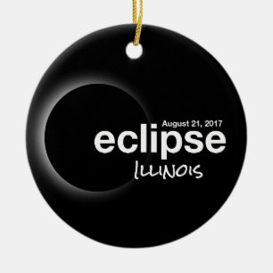 Total Solar Eclipse 2017 - Illinois Ceramic Ornament