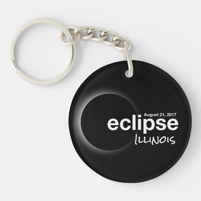 Total Solar Eclipse 2017 - Illinois Keychain (Front)
