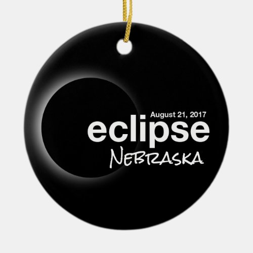 Total Solar Eclipse 2017 _ Nebraska Ceramic Ornament