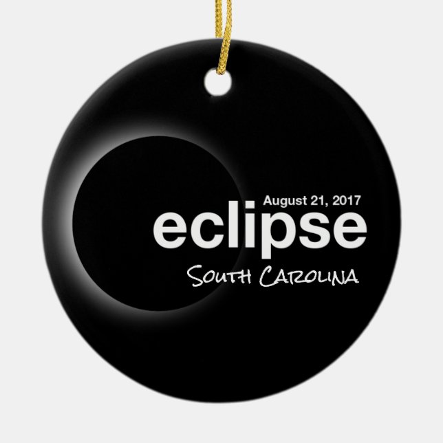 Total Solar Eclipse 2017 - South Carolina Ceramic Ornament (Front)