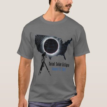 Total Solar Eclipse 2017 With Transparent Usa Map T-shirt by tunguska at Zazzle