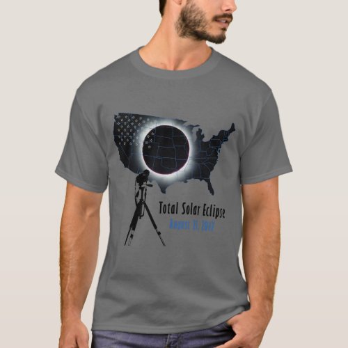 Total Solar Eclipse 2017 with transparent USA map T_Shirt